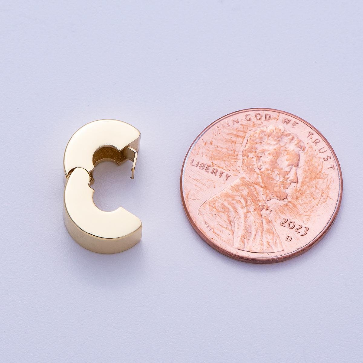 16K Gold Filled 10mm Snap Clip Open Minimalist Spacer Rondelle Bead Sleek Jewelry Finding for Charm Bracelets and Necklaces | Beads-00233