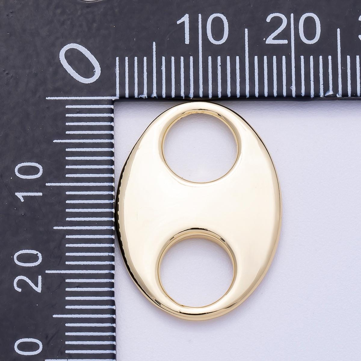16K Gold Filled 25mm Minimalist Mariner Anchor Link Findings Chunky Oval Connector DIY Necklace Component | Findings-00137