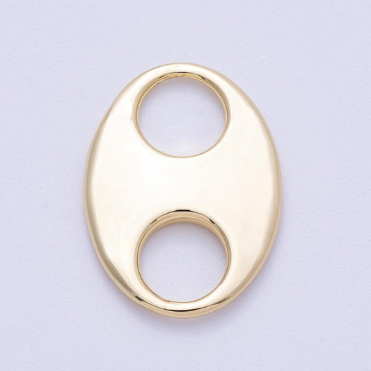 16K Gold Filled 30mm Minimalist Mariner Anchor Link Findings Chunky Oval Connector DIY Necklace Component | Findings-00138