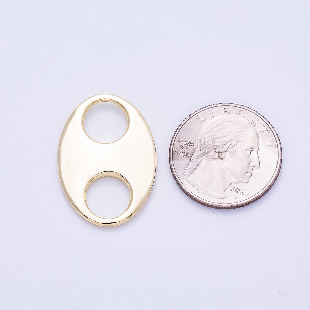 16K Gold Filled 30mm Minimalist Mariner Anchor Link Findings Chunky Oval Connector DIY Necklace Component | Findings-00138