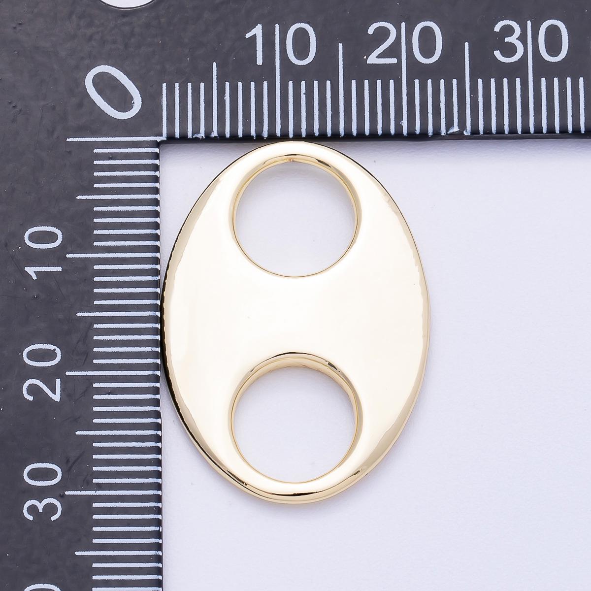 16K Gold Filled 30mm Minimalist Mariner Anchor Link Findings Chunky Oval Connector DIY Necklace Component | Findings-00138