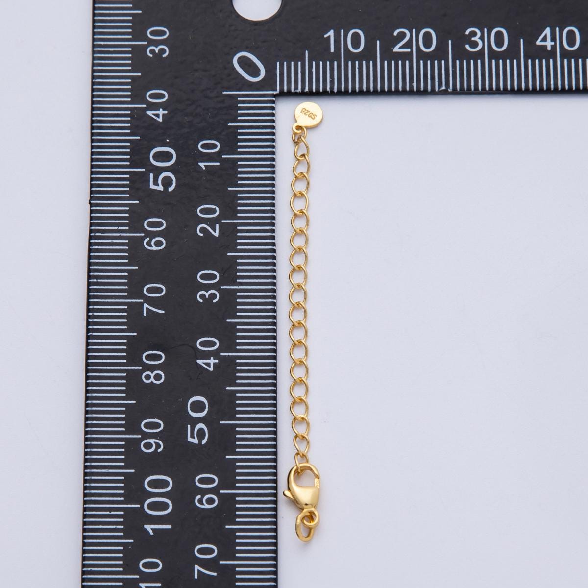 18k Sterling Silver S925 Gold Chain Extender with Lobster Clasp DIY Jewelry Supply Finding for custom Necklace or Bracelet | SL-713