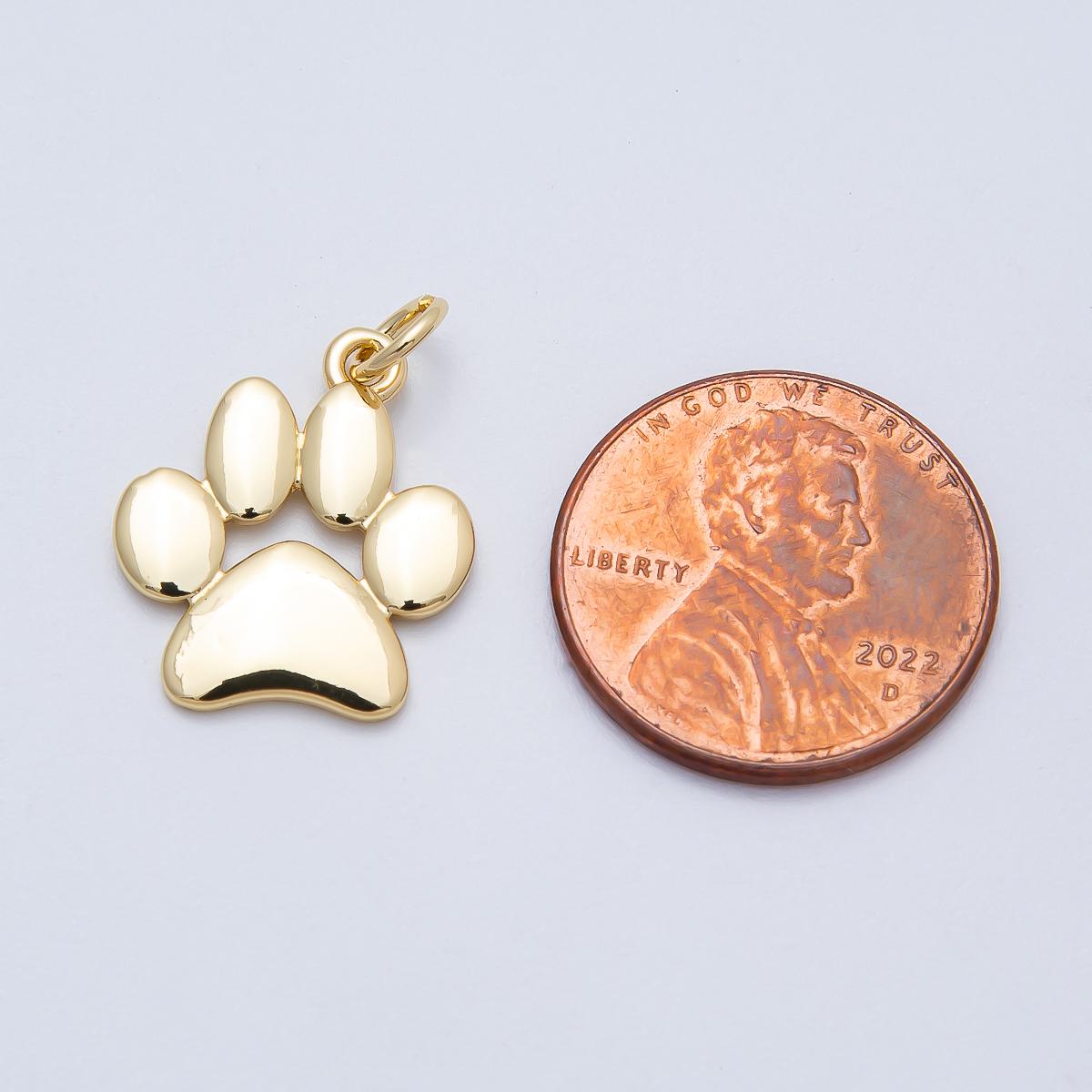 Mini 18k gold filled pets charm paw print dog puppy lover charm for bracelet necklace earring component | CHARMS-00474