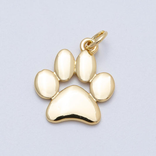 Mini 18k gold filled pets charm paw print dog puppy lover charm for bracelet necklace earring component | CHARMS-00474