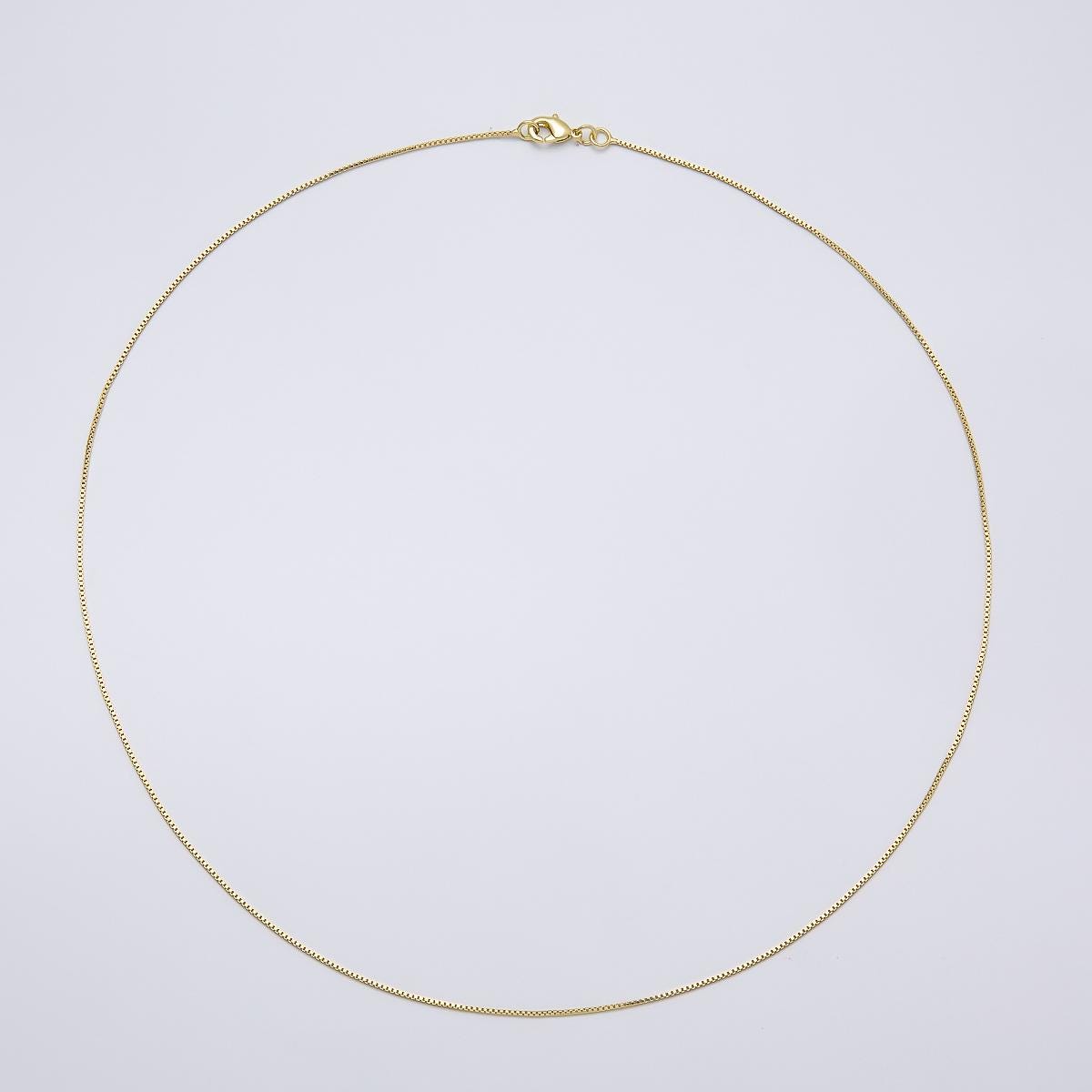 14K Gold Filled Fine Minimalist Box Chain 19.7 Inch Necklace | WA-4273