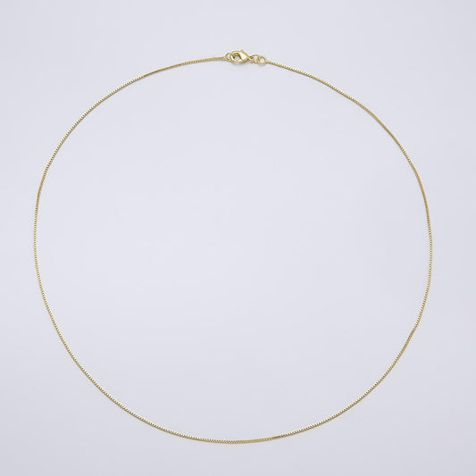 14K Gold Filled Fine Minimalist Box Chain 19.7 Inch Necklace | WA-4273