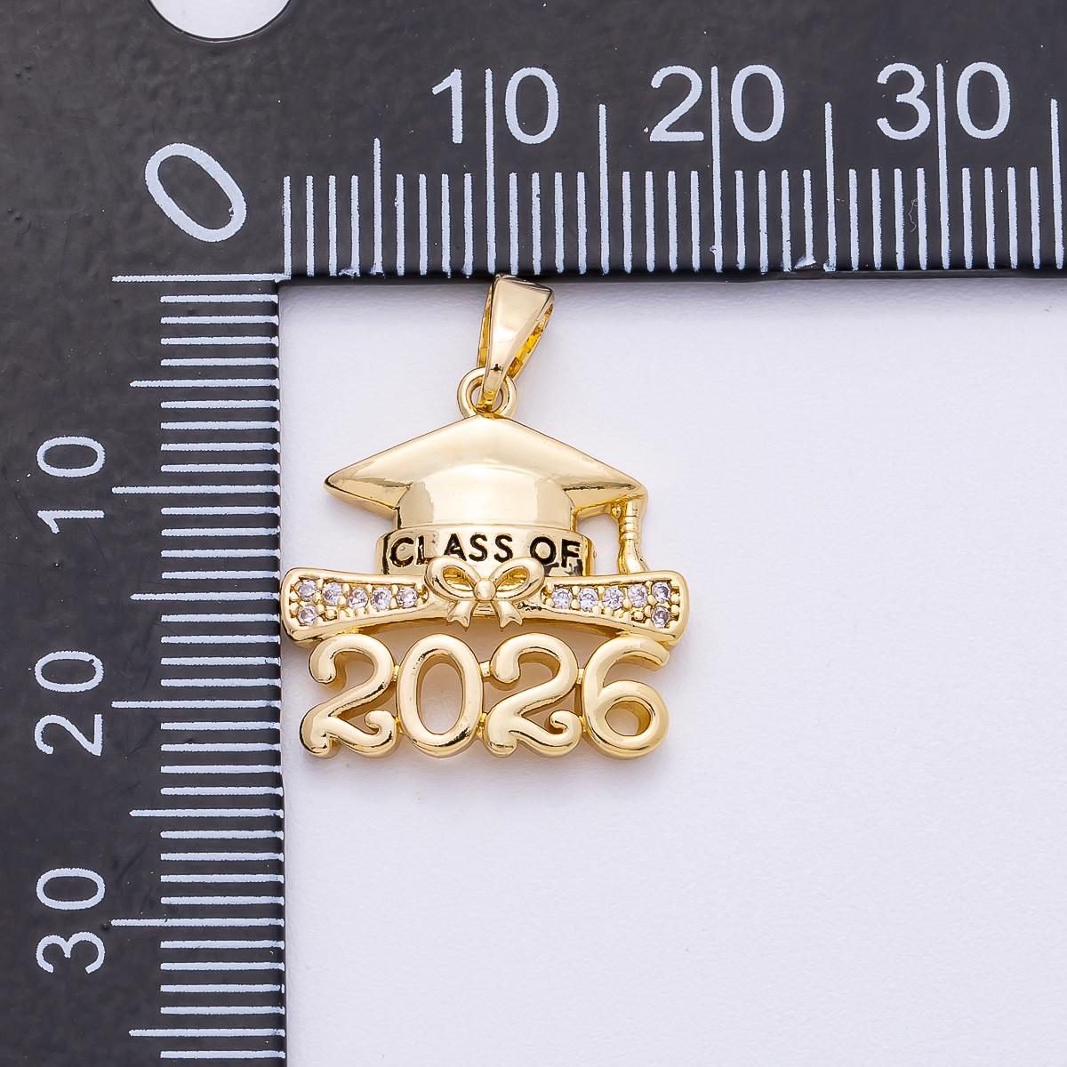 16k Gold Filled 18mm Dainty 2026 Graduation Charm Cap and Diploma Necklace Senior Jewelry Gift Personalized Keepsake for Her | CHARMS-00487