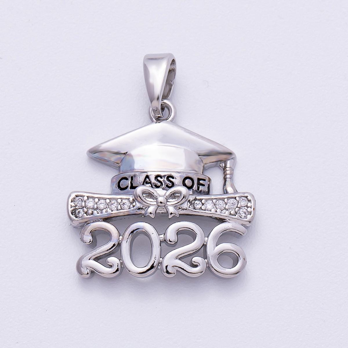 16k Gold Filled 18mm Dainty 2026 Graduation Charm Cap and Diploma Necklace Senior Jewelry Gift Personalized Keepsake for Her | CHARMS-00487