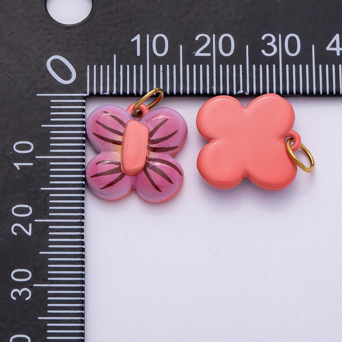 PVD Stainless Steel 16mm Purple Butterfly Mariposa Enamel Charm Pastel Garden Insect Pendant for Necklaces and Bracelets | Charms-00510