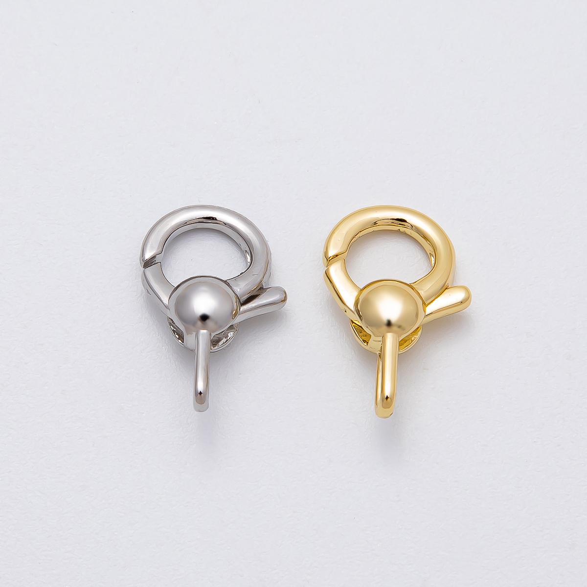 16K Gold Filled 16.5mm Round Lobster Claw Clasps Findings in Gold & Silver Modern Chunky Connector Charm Holder DIY Supply | Findings-00148