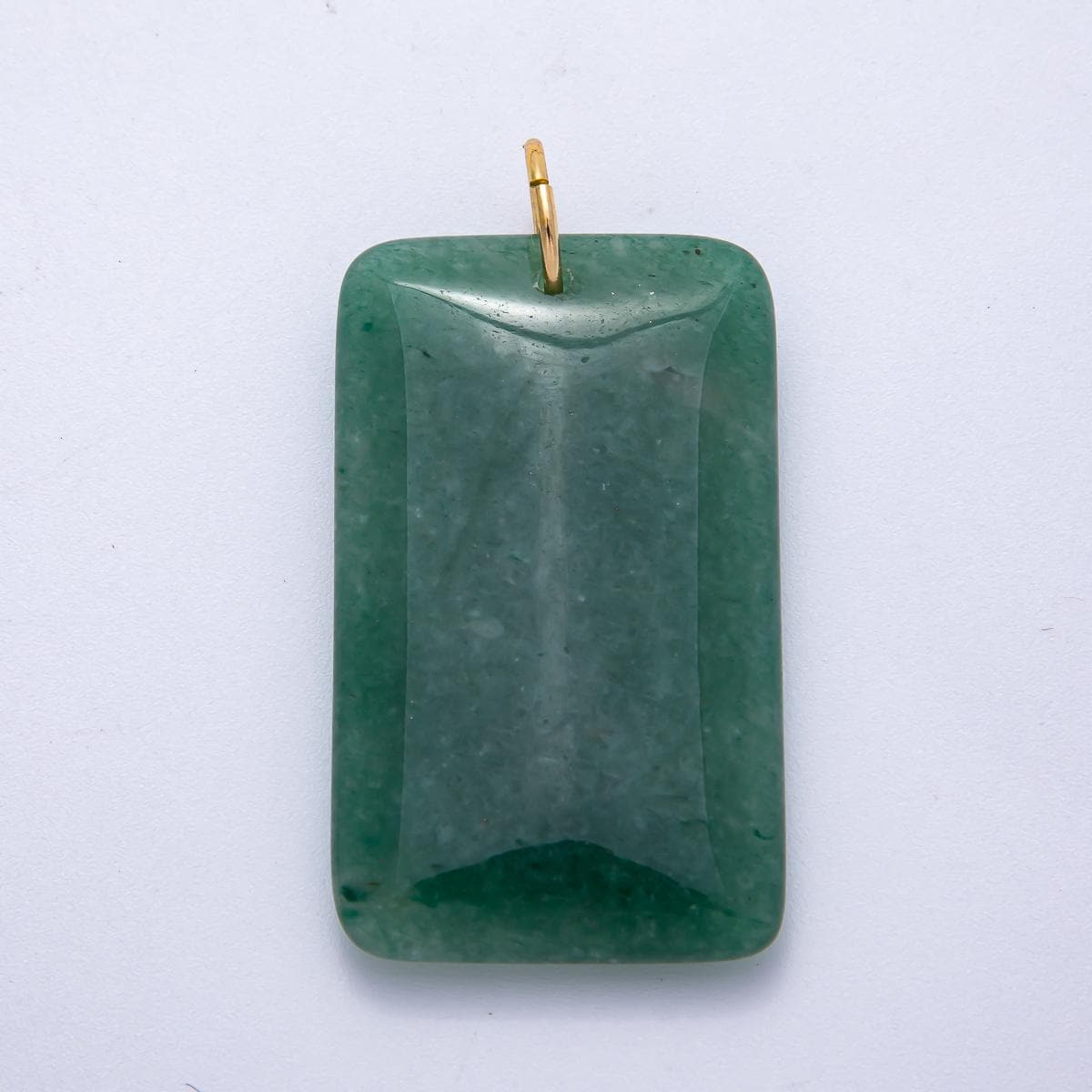 18K Gold Filled 50mm Tiger Eye, Aventurine, Red Jasper Natural Gemstone Rectangle Pendant flat stone charm for diy jewelry | Charms-00530