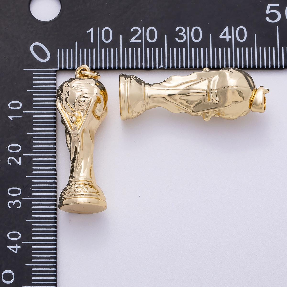 16k gold filled World Cup Trophy Charm 32.7mm Soccer Fan Jewelry Sports Pedant for Necklace or Bracelet Football Lovers Gift | CHARMS-00492