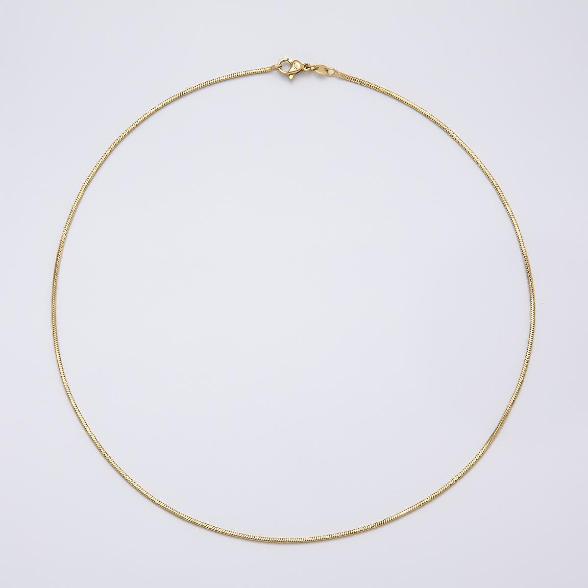 14k Gold Filled thin mini round snake herringbone chain necklaces 1.2mm chain gold jewelry minimalist layered styles necklace WA-4284