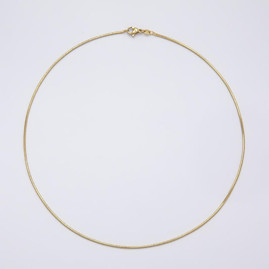 14k Gold Filled thin mini round snake herringbone chain necklaces 1.2mm chain gold jewelry minimalist layered styles necklace WA-4284