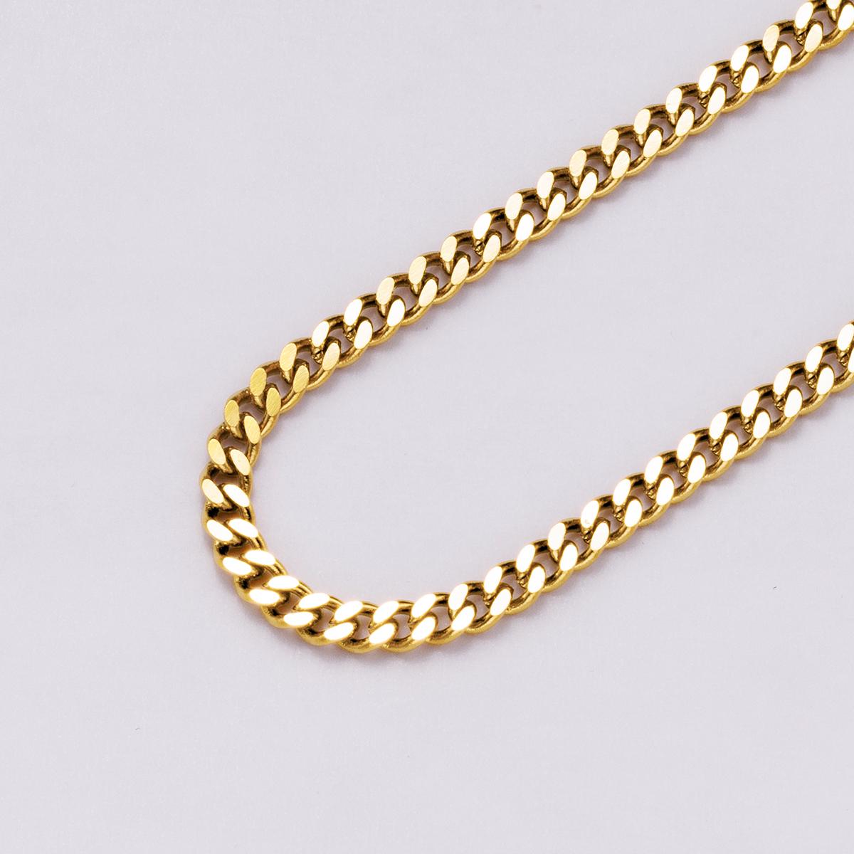 Stainless Steel 2.9mm Cuban Curb Chain Unfinished In Bulk Wholesale Jewelry Non-Tarnish DIY Supply for custom Necklace Bracelet | ROLL-01867