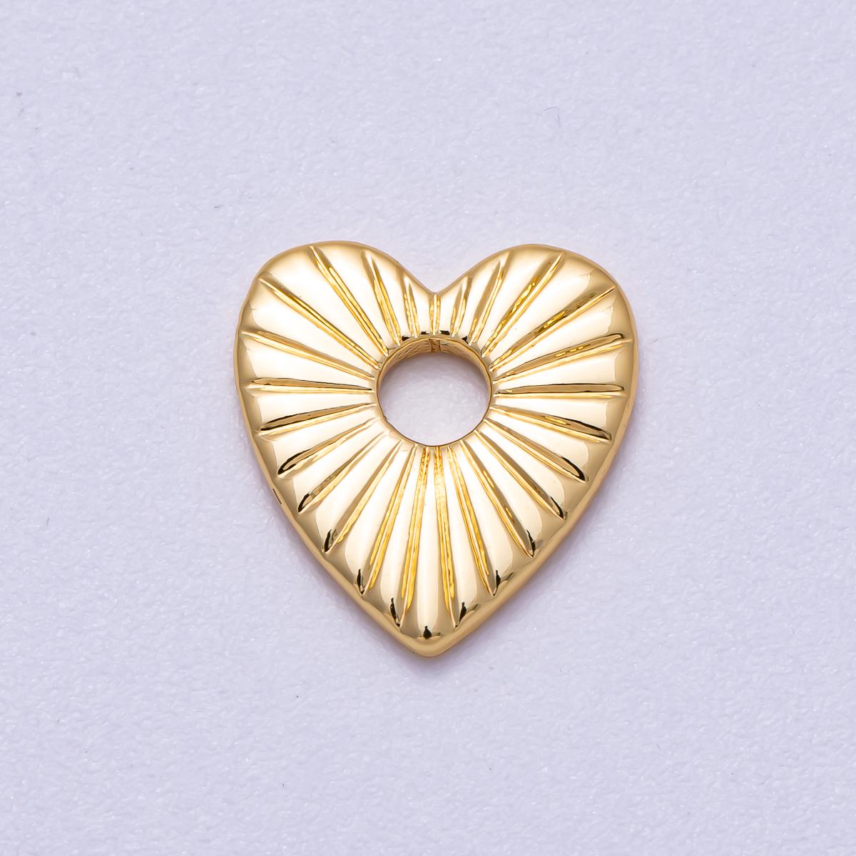 16K Gold Filled 13mm Sunburst Love Heart Spacer Mini Beads Dainty Love Jewelry Making Supplies for Necklace and Bracelets | BEADS-00236