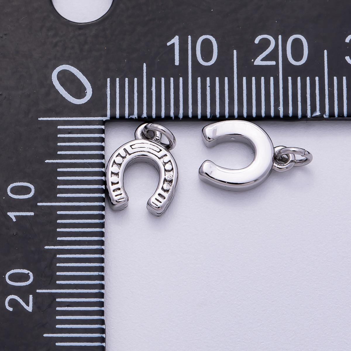 Stainless Steel 10mm Textured Horse Shoe Mini Charm Equestrian Jewelry Gift for Horse Lovers Jewelry Making Supply | Charms-00515