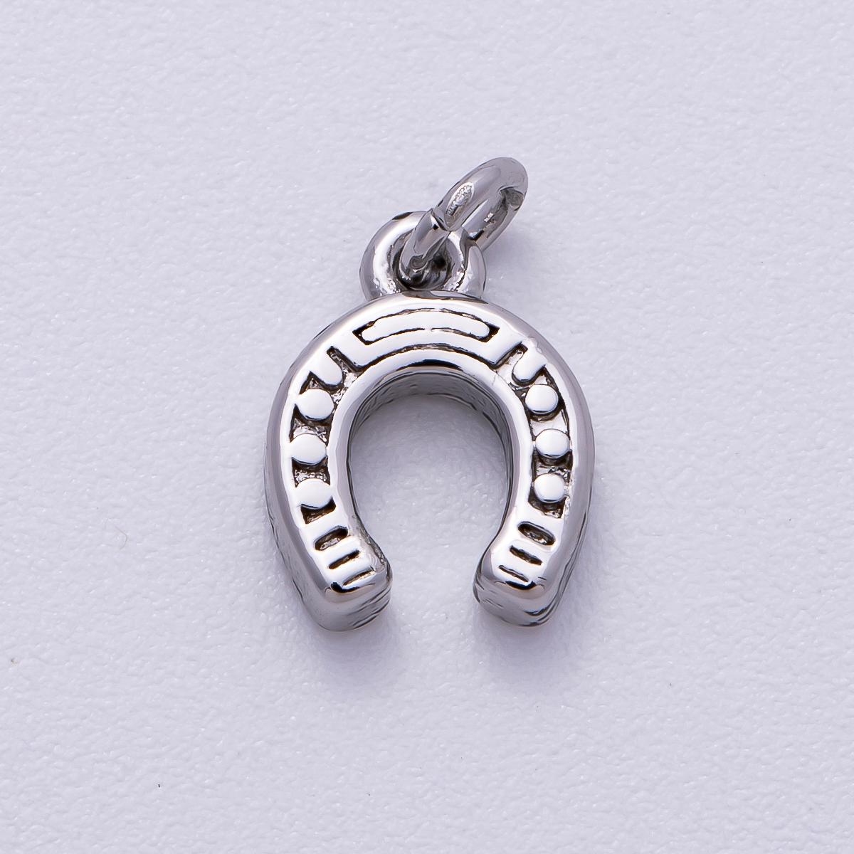 Stainless Steel 10mm Textured Horse Shoe Mini Charm Equestrian Jewelry Gift for Horse Lovers Jewelry Making Supply | Charms-00515