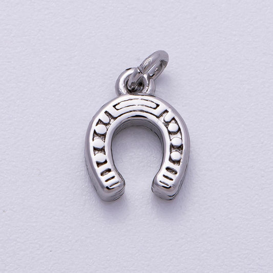 Stainless Steel 10mm Textured Horse Shoe Mini Charm Equestrian Jewelry Gift for Horse Lovers Jewelry Making Supply | Charms-00515