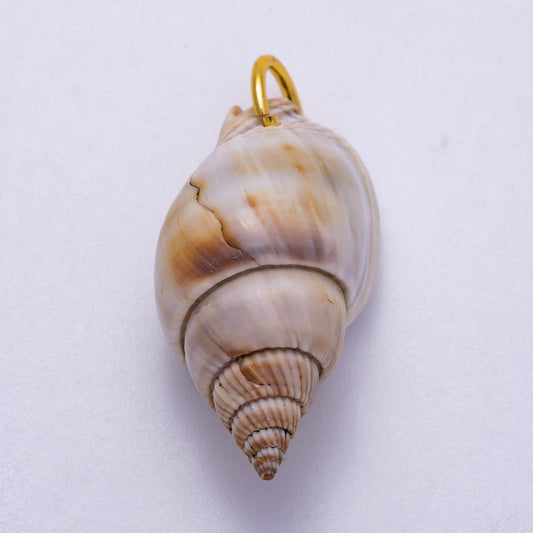 18K Gold Filled 34mm Natural Conch Sea Shell Charm Summer Jewelry Pendant DIY Supply for Custom Necklace and Bracelet | CHARMS-00555