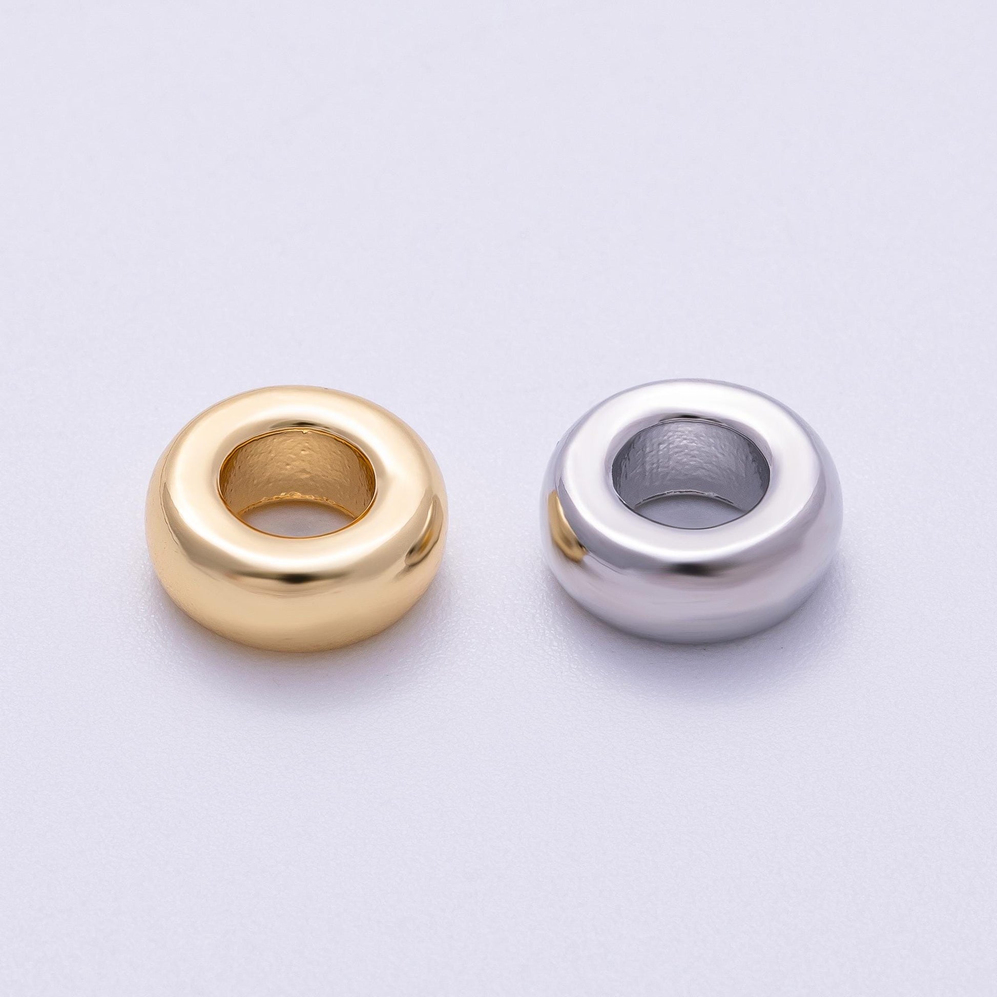 16K Gold Filled 10mm Minimalist Round Geometric Spacer Rondelle in Gold & Silver DIY Jewelry Supply Finding for Necklace | Beads-00237