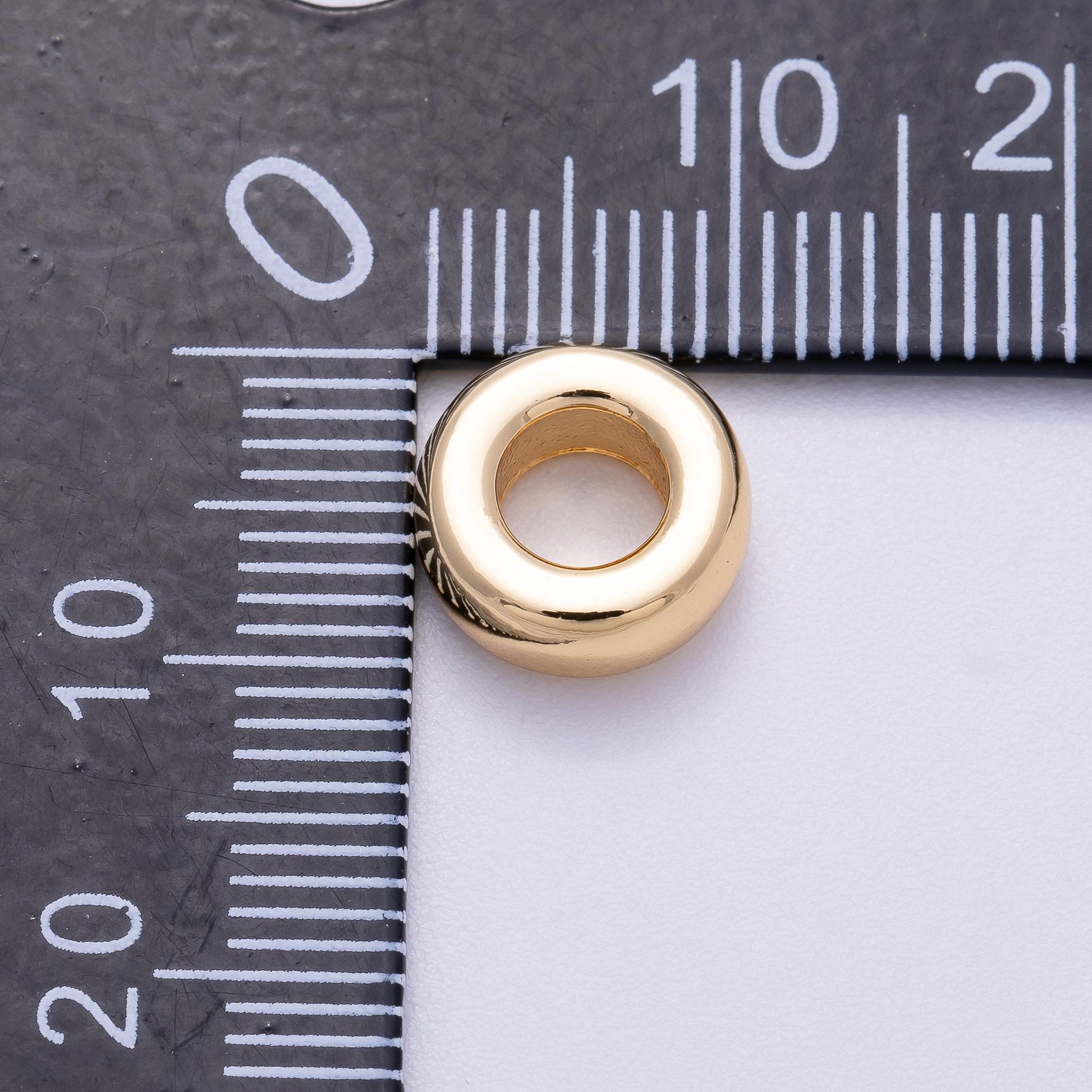 16K Gold Filled 10mm Minimalist Round Geometric Spacer Rondelle in Gold & Silver DIY Jewelry Supply Finding for Necklace | Beads-00237