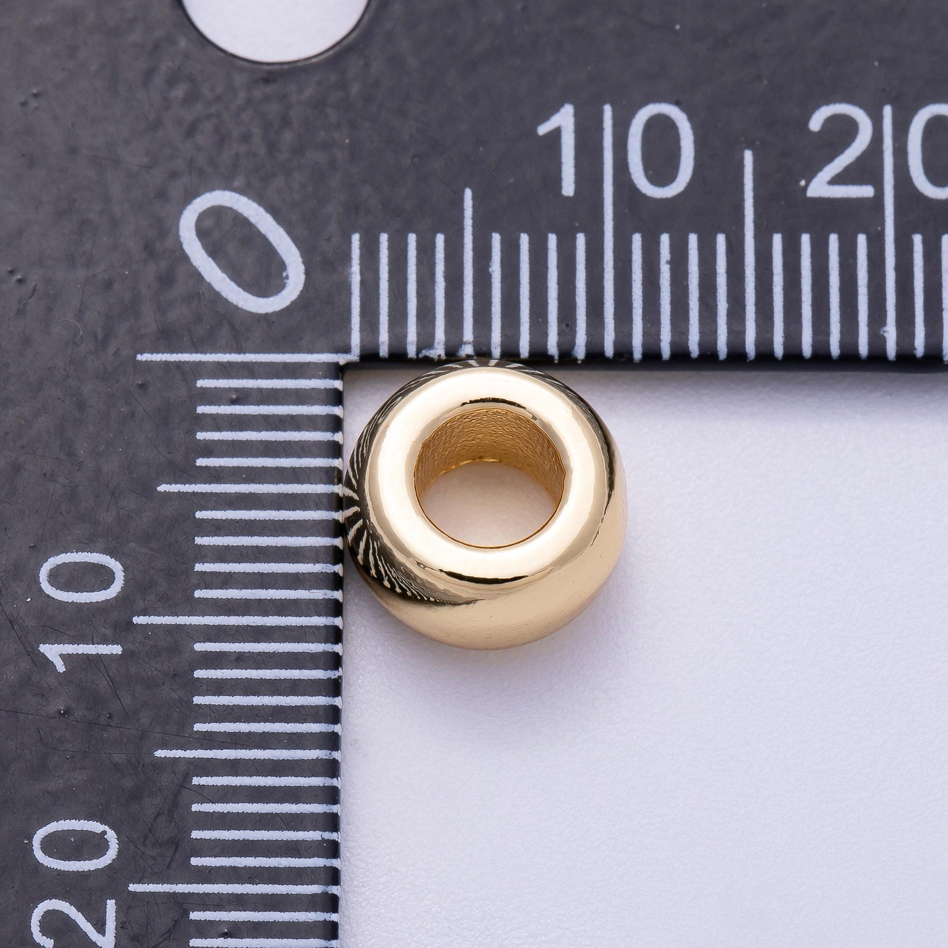 16K Gold Filled 10mm Chubby Round Thick Spacer Rondelle in Gold & Silver Flat Jewelry Findings DIY Supply for Custom Necklace | Beads-00239