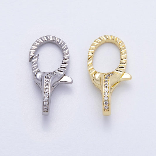 18K Gold Filled Textured Round Lobster Clasps Minimalist End Clasp for DIY Jewelry Findings-00160