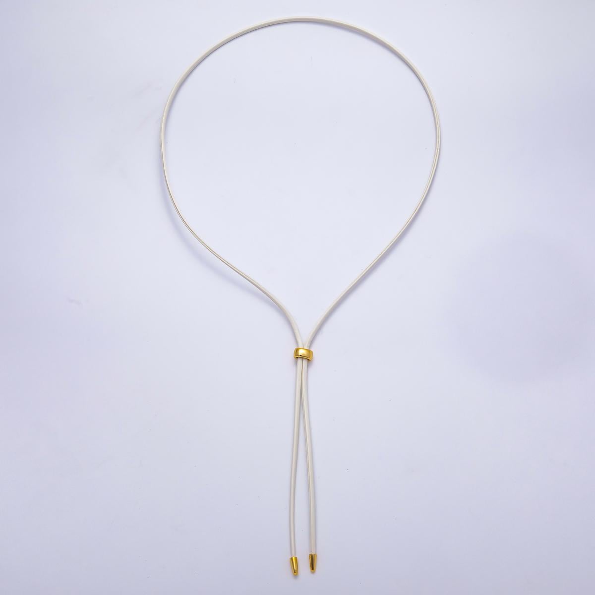 Dainty 2.5mm Leather Bolo Slide Adjustable 26 Inch Lariat Necklace | WA-04338 ~ WA-04343