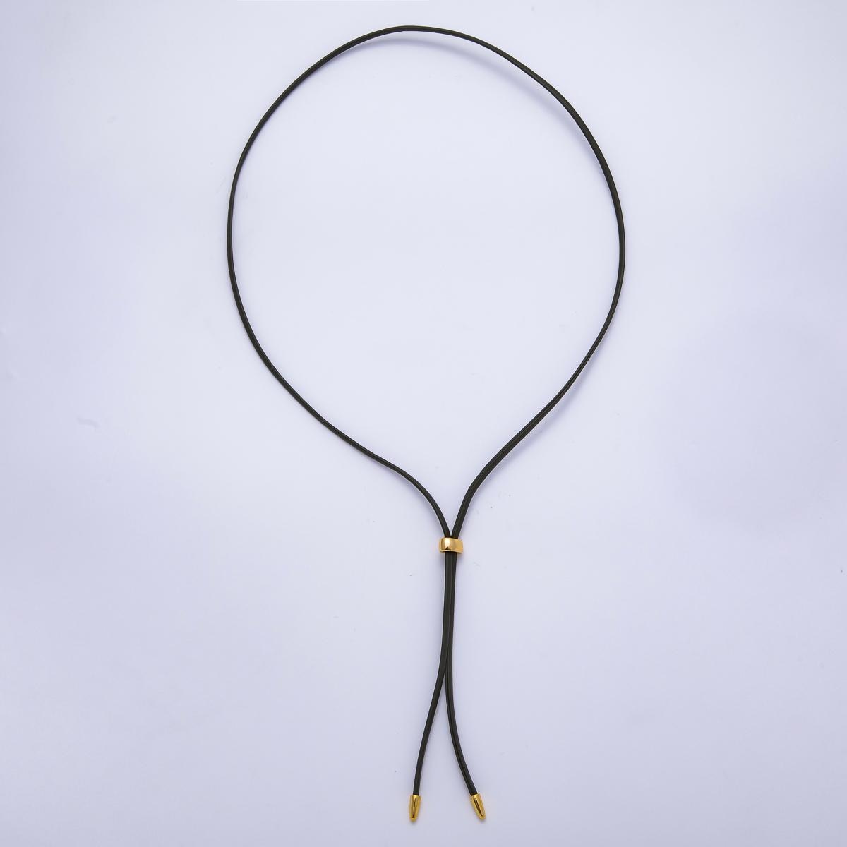 Dainty 2.5mm Leather Bolo Slide Adjustable 26 Inch Lariat Necklace | WA-04338 ~ WA-04343