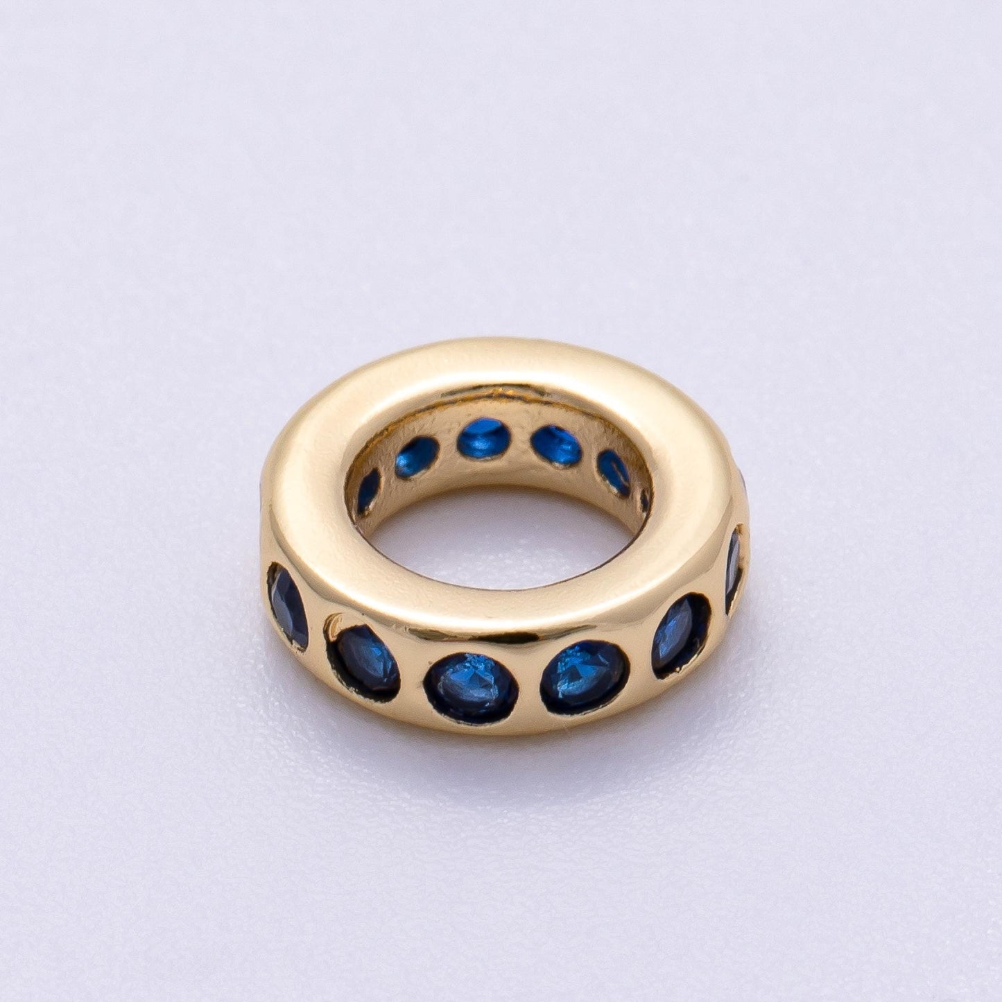 Birthstone Bead Spacer Charm 10mm 14k Gold Filled Gemstone Rondelle Charms with Big Hole for Bracelet, Necklace Component Beads-248