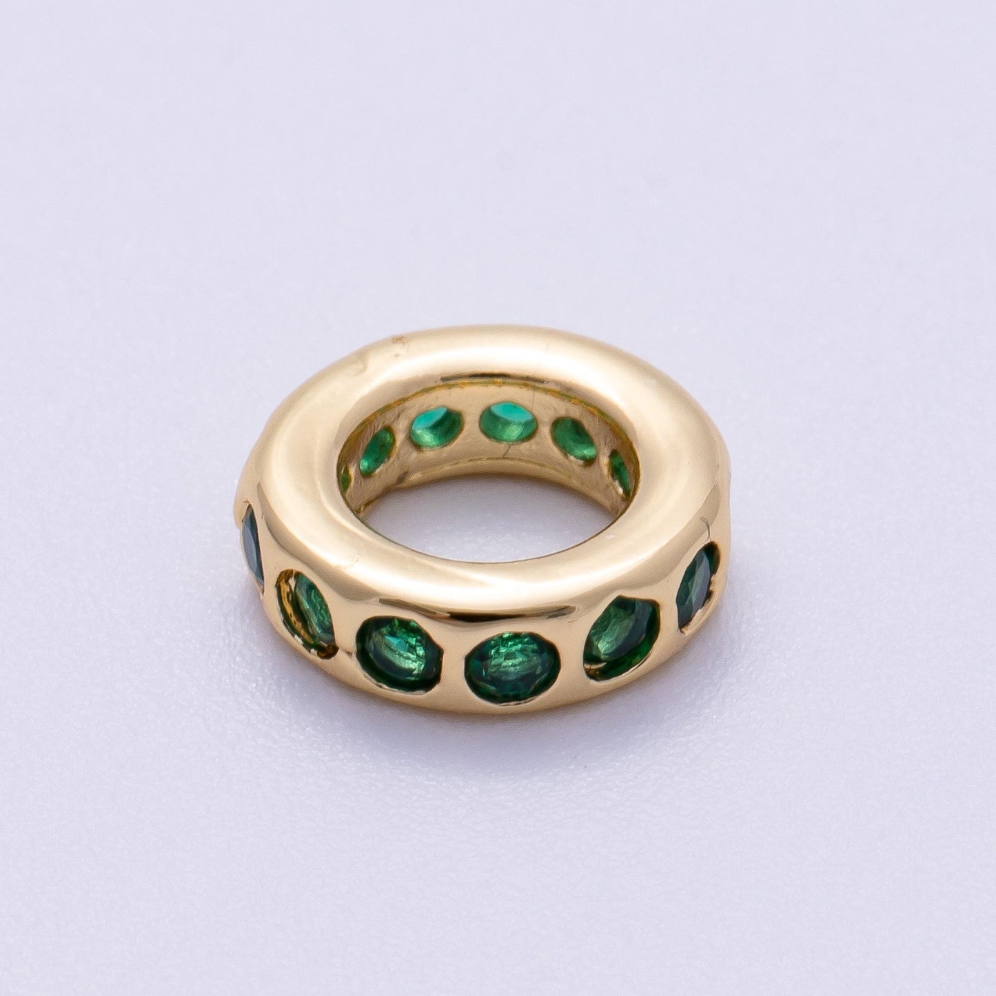Birthstone Bead Spacer Charm 10mm 14k Gold Filled Gemstone Rondelle Charms with Big Hole for Bracelet, Necklace Component Beads-248