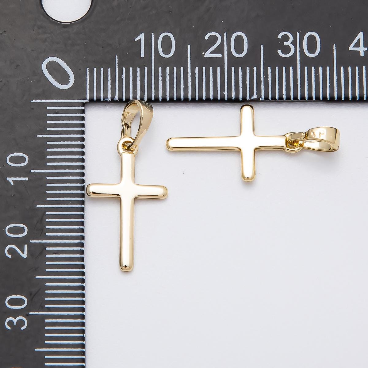 Dainty 14k gold filled cross pendant Minimalist Charm for religious jewelry making catholic christian jewelry CHARMS-00517