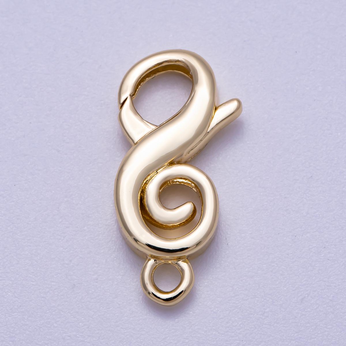 Gold or Silver Swirl Oval Clasp For End Clasp Necklace Bracelet Jewelry Making Supply 22.6 x 10.7 mm Findings-00159