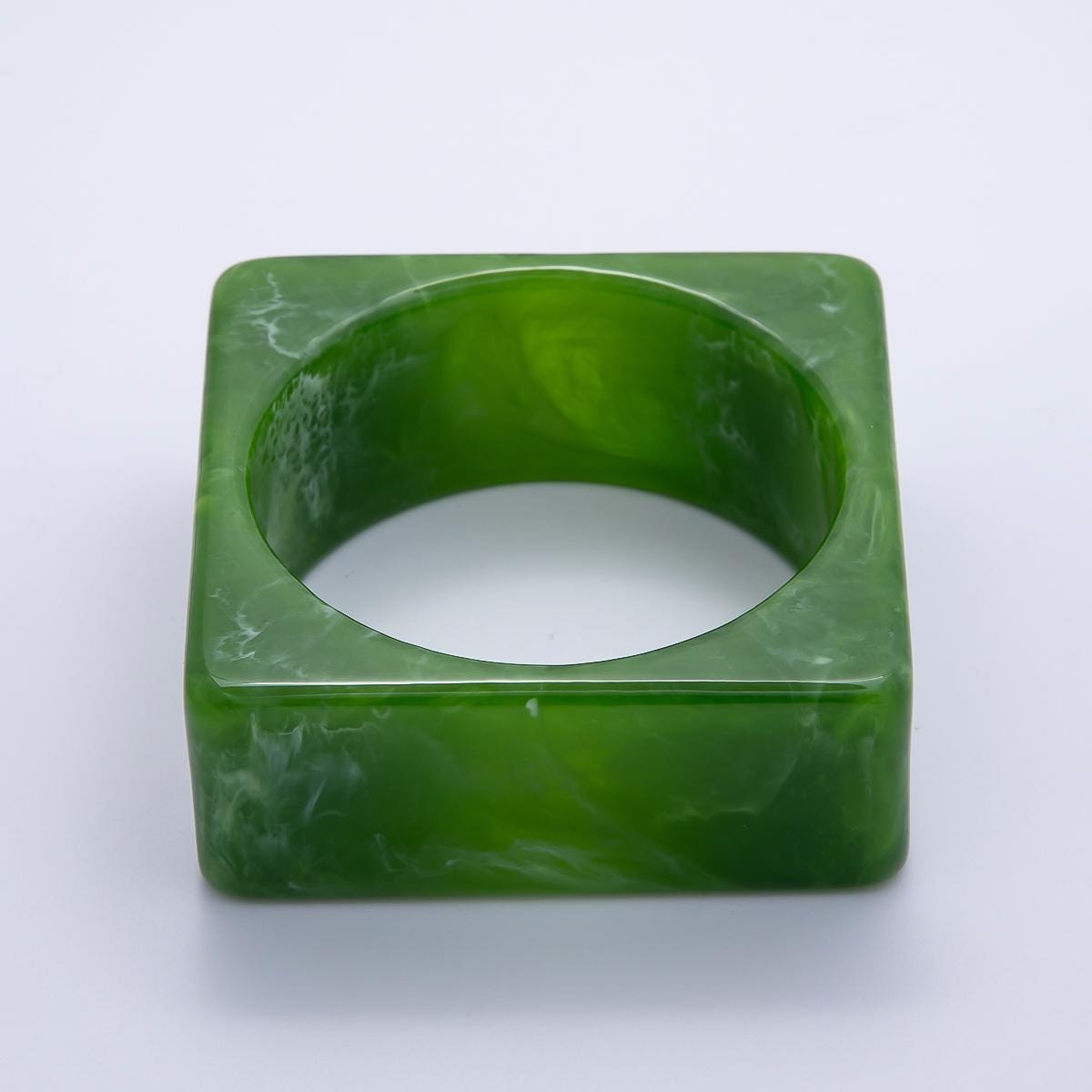 Chunky Square Resin Cuff Bracelet, Wide Acrylic Bangle Tortoiseshell Bracelet WA-4375
