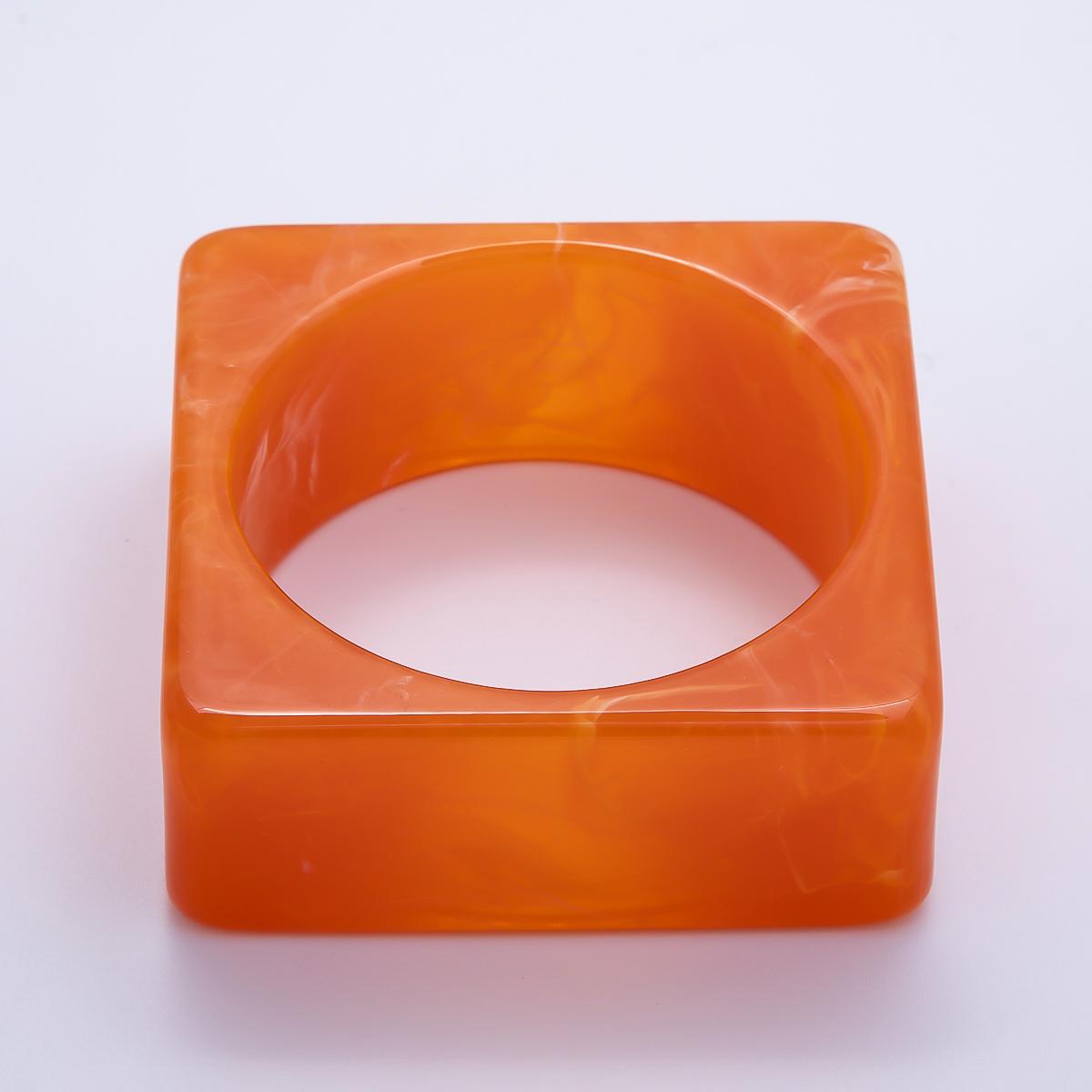 Chunky Square Resin Cuff Bracelet, Wide Acrylic Bangle Tortoiseshell Bracelet WA-4375