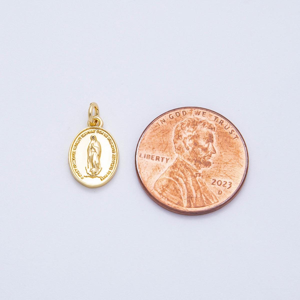 18K Gold Filled Dainty Virgin Mary Pendant Our Lady of Guadalupe Charm | CHARMS-645