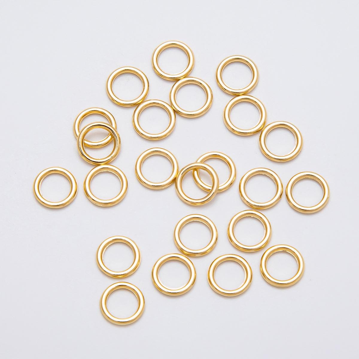 1 Pack 1mm x 7mm 16k Gold Filled Jump Ring O closure Connectors for Jewelry Making DIY Supply for custom necklace bracelet | FINDINGS-00135