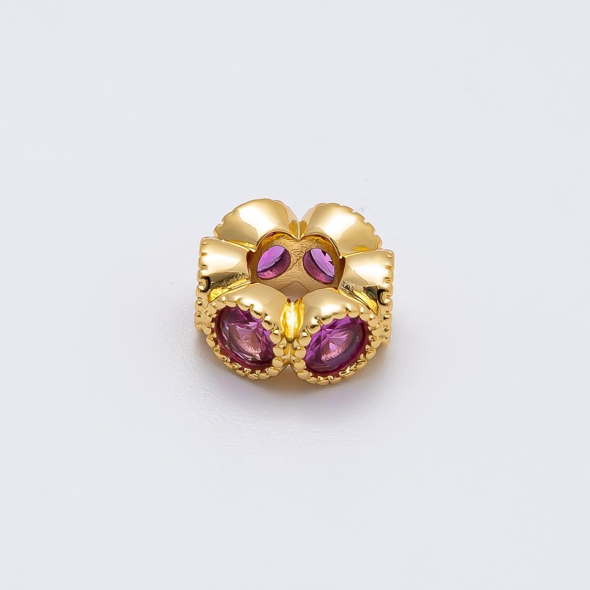 16k Gold Filled 10.7mm Birthstone Spacer Beads CZ Marquise Flower Bead Colorful Gemstone for Necklaces or Bracelets DIY Supply | BEADS-00196