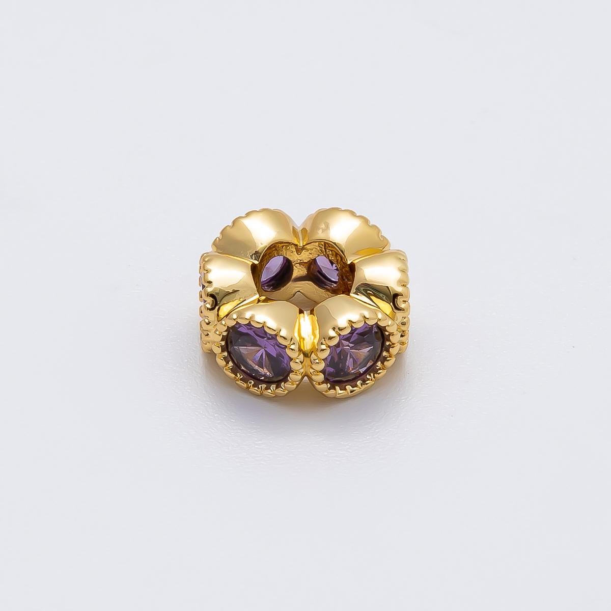 16k Gold Filled 10.7mm Birthstone Spacer Beads CZ Marquise Flower Bead Colorful Gemstone for Necklaces or Bracelets DIY Supply | BEADS-00196