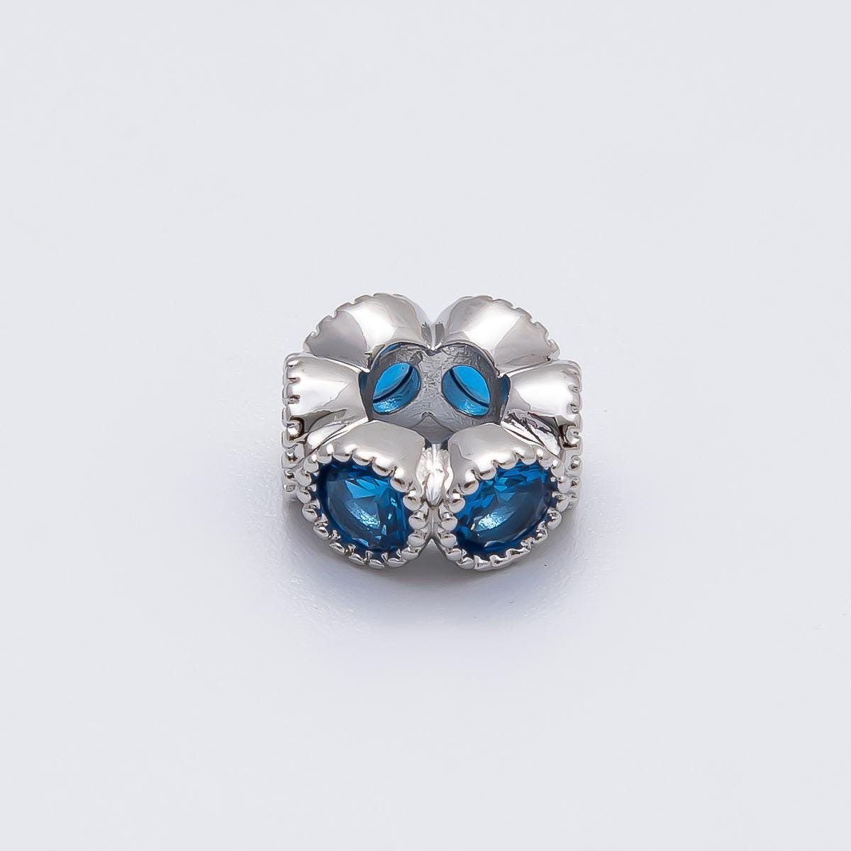 White Gold Filled 10.7mm Birthstone Spacer Beads CZ Marquise Flower Bead Colorful Gemstone for Necklaces Bracelets DIY Supply | BEADS-00208