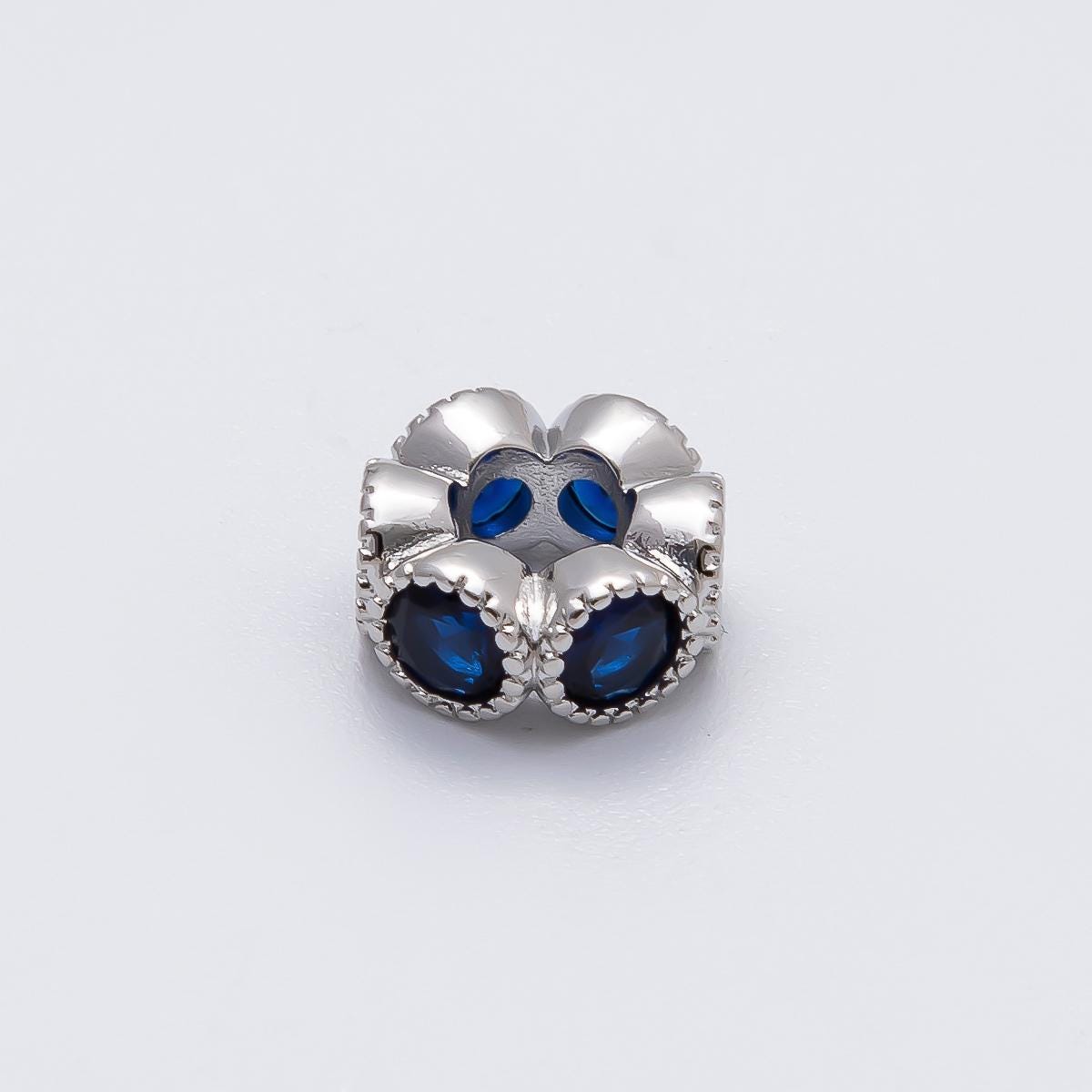 White Gold Filled 10.7mm Birthstone Spacer Beads CZ Marquise Flower Bead Colorful Gemstone for Necklaces Bracelets DIY Supply | BEADS-00208