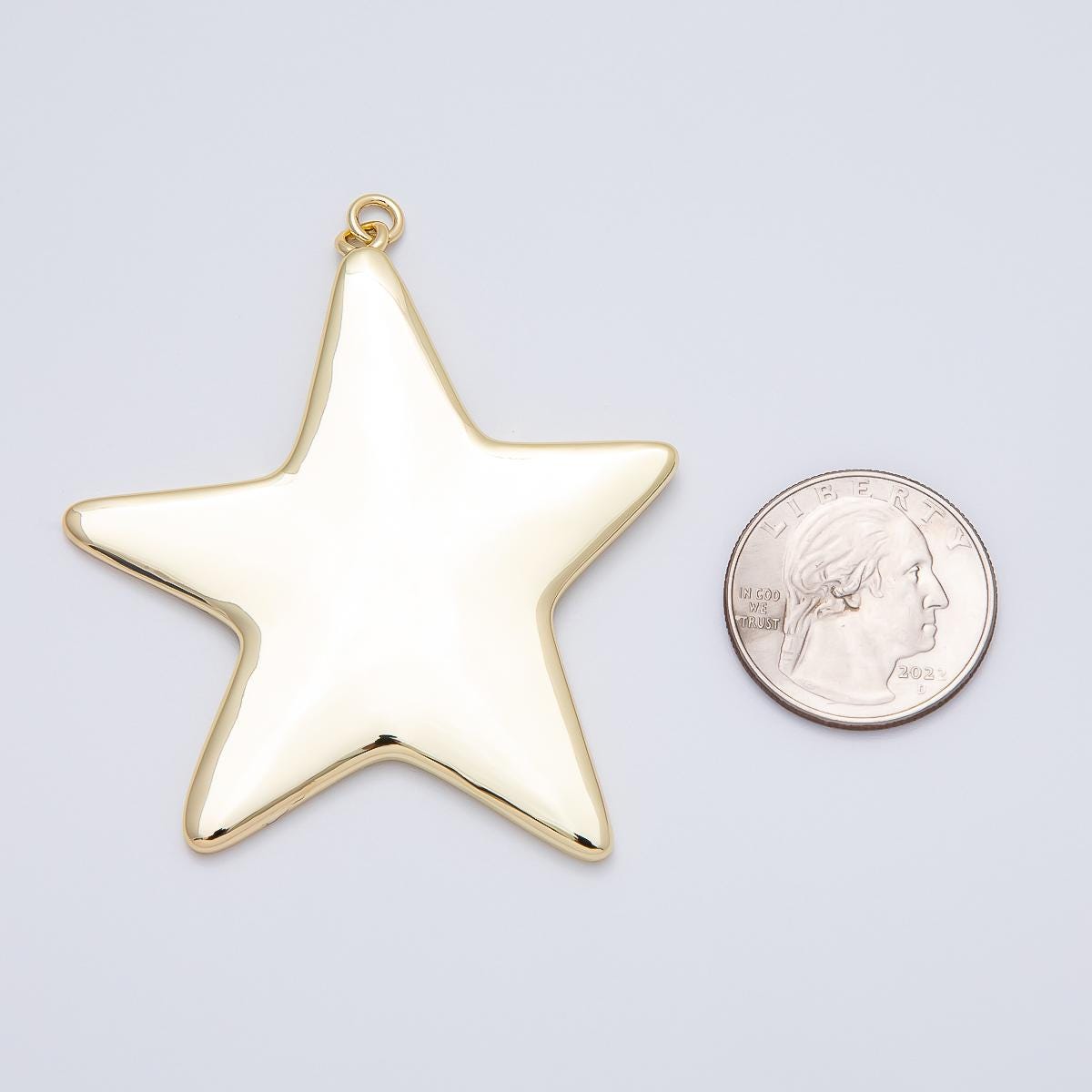 16k Gold Filled 62.7mm Star Charm 3D Celestial Jewelry Pendant for Necklace Minimalist Statement Gift DIY Supply Finding | CHARMS-00482