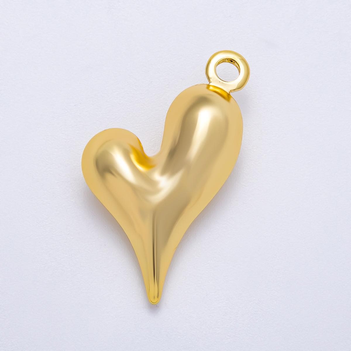 16K Gold Filled 32mm Minimalist Molten Heart 3D Multidimensional Charm in Gold & Silver Abstract love gift boho | Charms-00617 Charms-00618