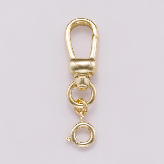 16K Gold Filled 35mm Minimalist Swivel Lobster Clasp with Spring Ring Closure Charm Connector Jewelry Making Supply | Findings-00154