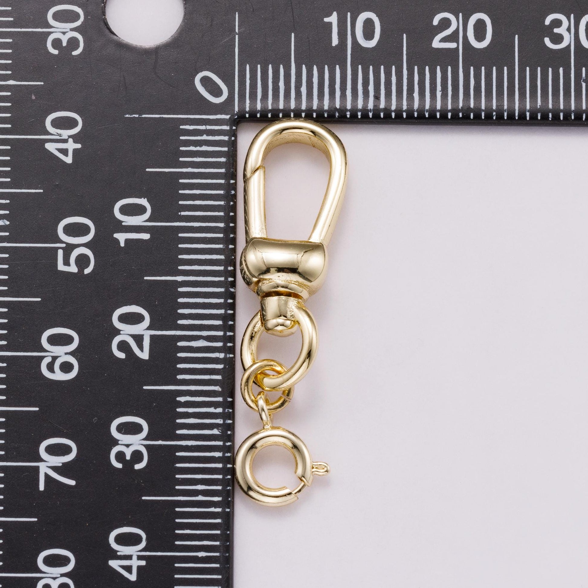 16K Gold Filled 35mm Minimalist Swivel Lobster Clasp with Spring Ring Closure Charm Connector Jewelry Making Supply | Findings-00154