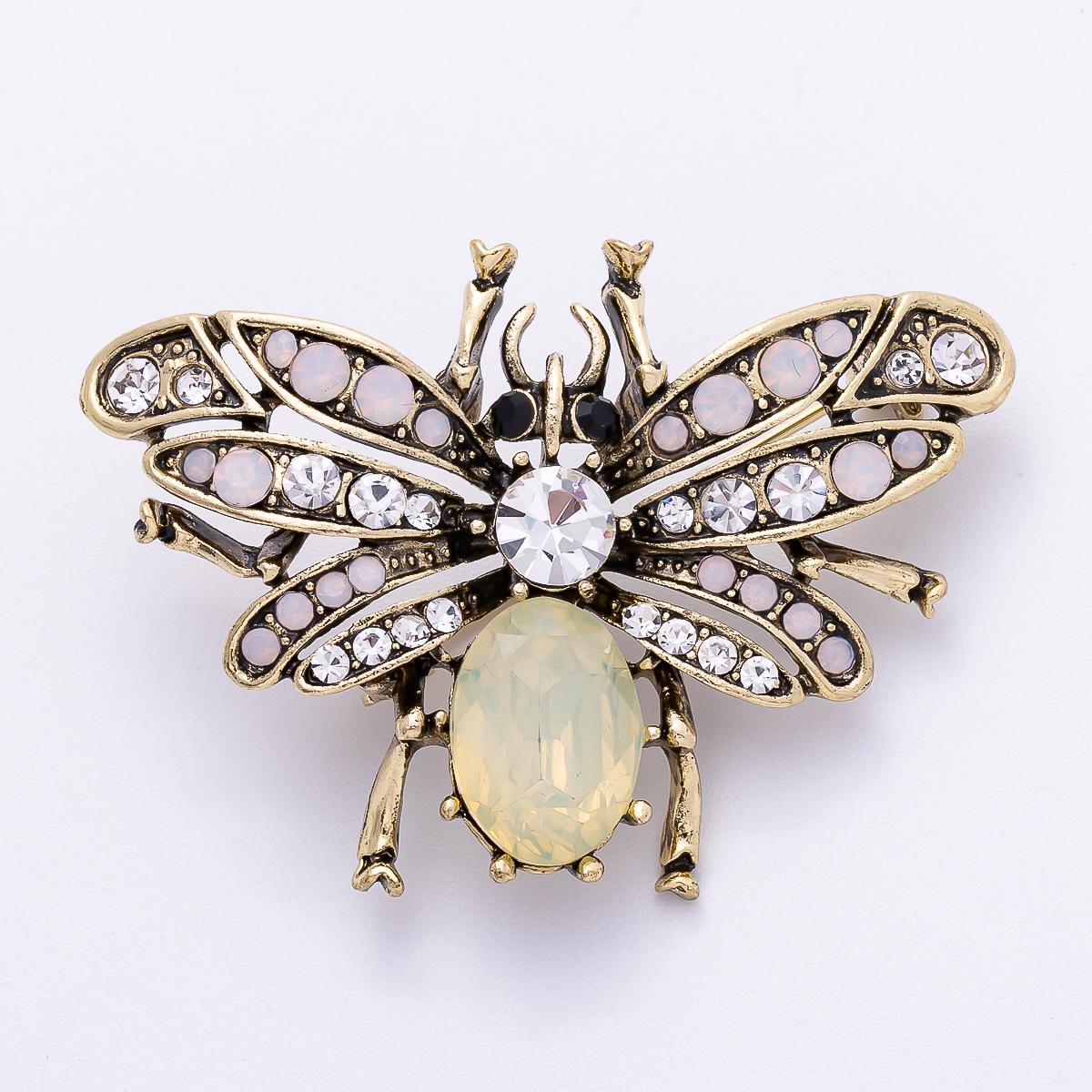 Antique Gold Bee Brooch Vintage Style Insect Pin Honeybee Jewelry Lapel Pin Fashion Accessory for Coats bags scarves | BH-020