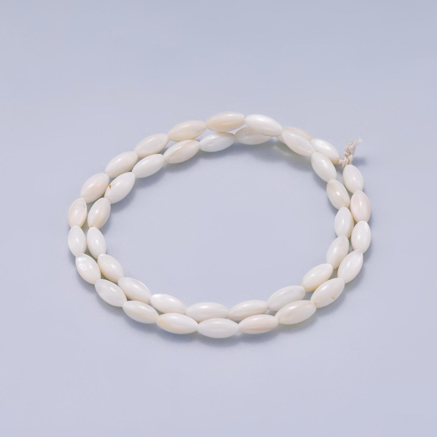 9.4mm Shell Pearl Rice Bead Strand Marquise Necklace Iridescent Coastal Jewelry Boho Bridal Minimalist Shell Gift | WA-04421