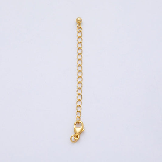 S925 Sterling Silver 2.5mm Minimalist Lobster Clasps 2.5 Inch Extender Ball Closure Findings Adjustable Jewelry for necklace | SL-00712