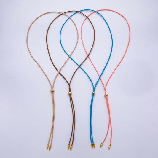 Colorful Leather feel Paracord Knot Tied Necklace for Cord Necklace Supply | WA-4304